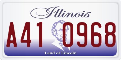 IL license plate A410968