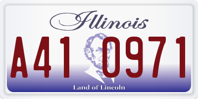 IL license plate A410971
