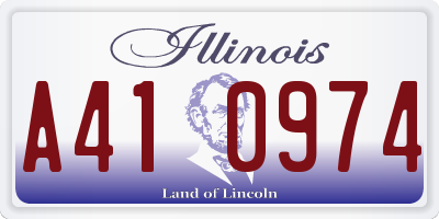 IL license plate A410974
