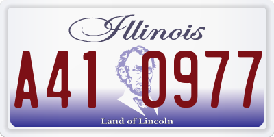 IL license plate A410977