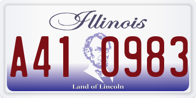 IL license plate A410983