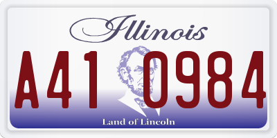 IL license plate A410984