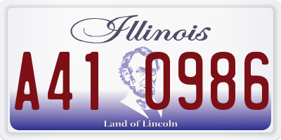 IL license plate A410986