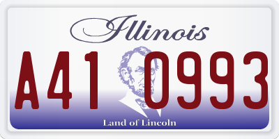 IL license plate A410993
