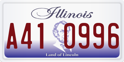 IL license plate A410996