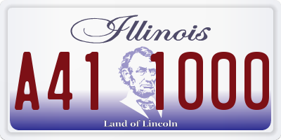 IL license plate A411000