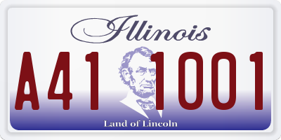 IL license plate A411001
