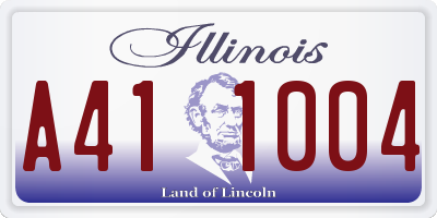IL license plate A411004