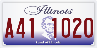 IL license plate A411020