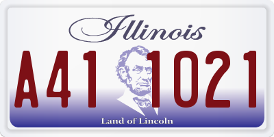 IL license plate A411021