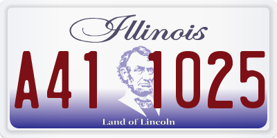 IL license plate A411025