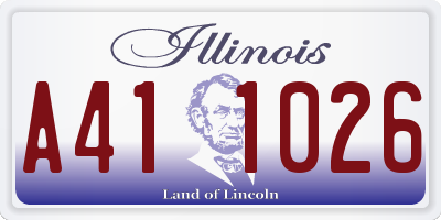 IL license plate A411026