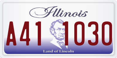 IL license plate A411030