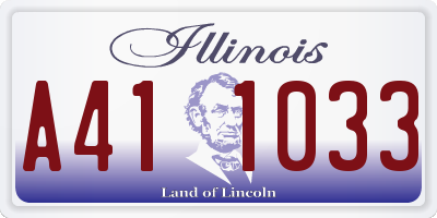 IL license plate A411033