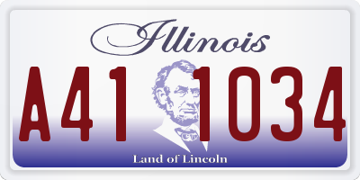 IL license plate A411034