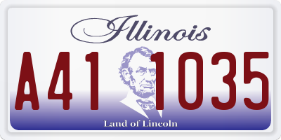 IL license plate A411035