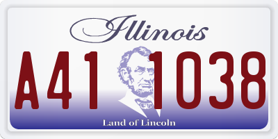 IL license plate A411038