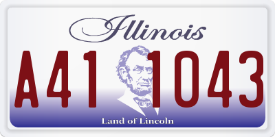 IL license plate A411043
