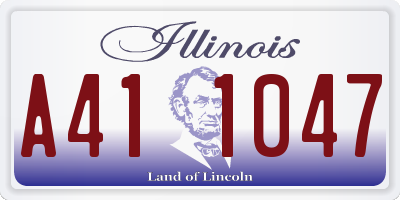 IL license plate A411047