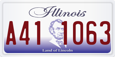 IL license plate A411063