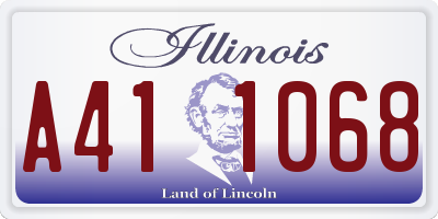 IL license plate A411068