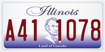 IL license plate A411078