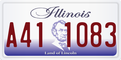 IL license plate A411083