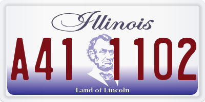 IL license plate A411102
