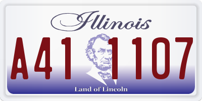 IL license plate A411107