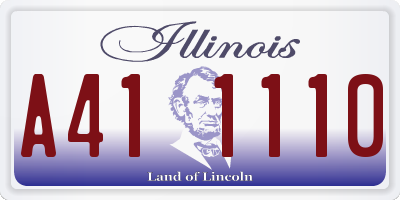 IL license plate A411110