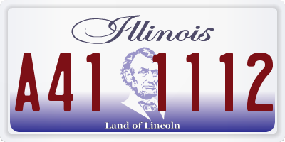 IL license plate A411112
