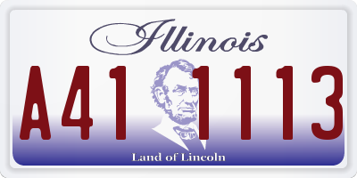 IL license plate A411113