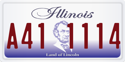 IL license plate A411114