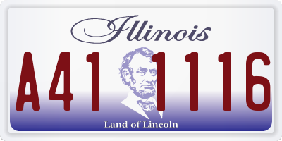 IL license plate A411116