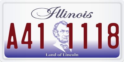 IL license plate A411118