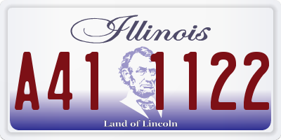IL license plate A411122