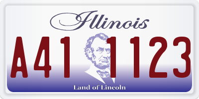 IL license plate A411123
