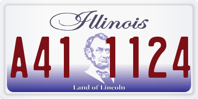 IL license plate A411124