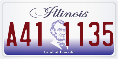 IL license plate A411135