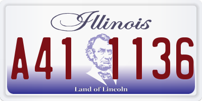 IL license plate A411136
