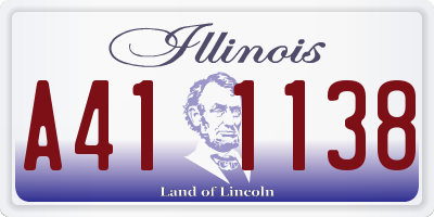 IL license plate A411138