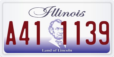 IL license plate A411139