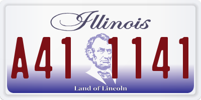 IL license plate A411141