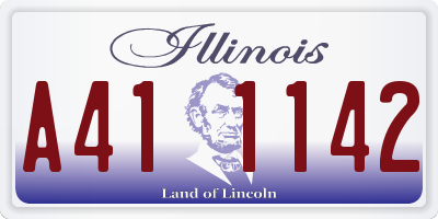 IL license plate A411142