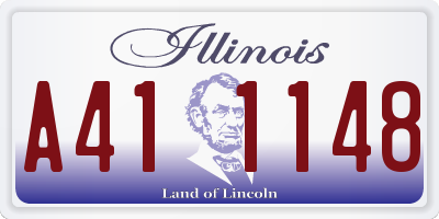 IL license plate A411148