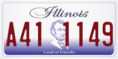 IL license plate A411149