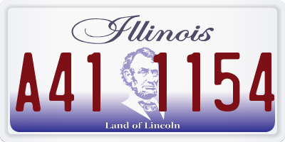 IL license plate A411154