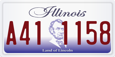 IL license plate A411158