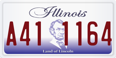 IL license plate A411164
