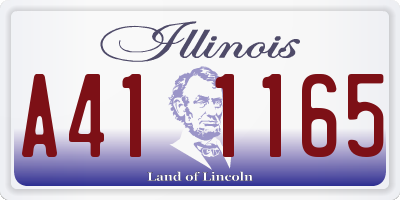IL license plate A411165